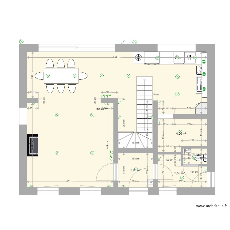 plan maison  RDC final luminaire. Plan de 0 pièce et 0 m2