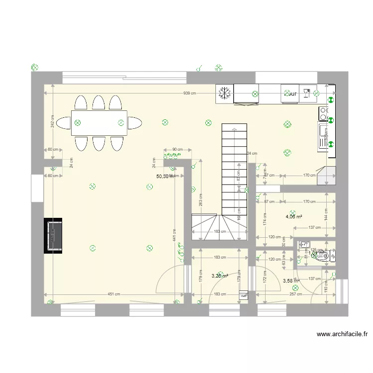 plan maison  RDC final luminaire. Plan de 