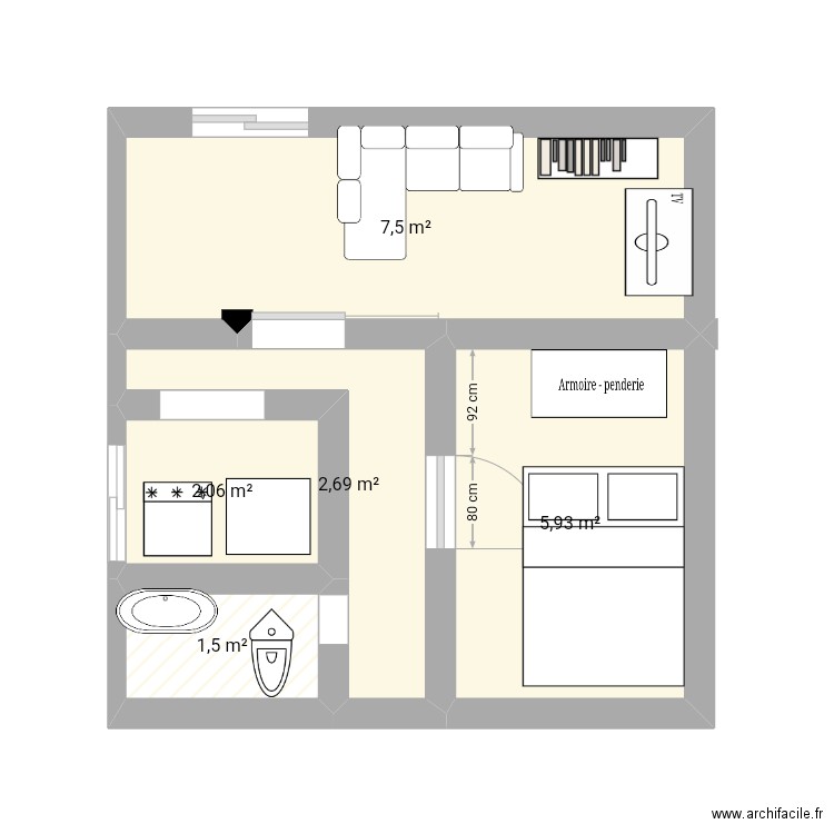 Ma maison 🏡. Plan de 5 pièces et 20 m2