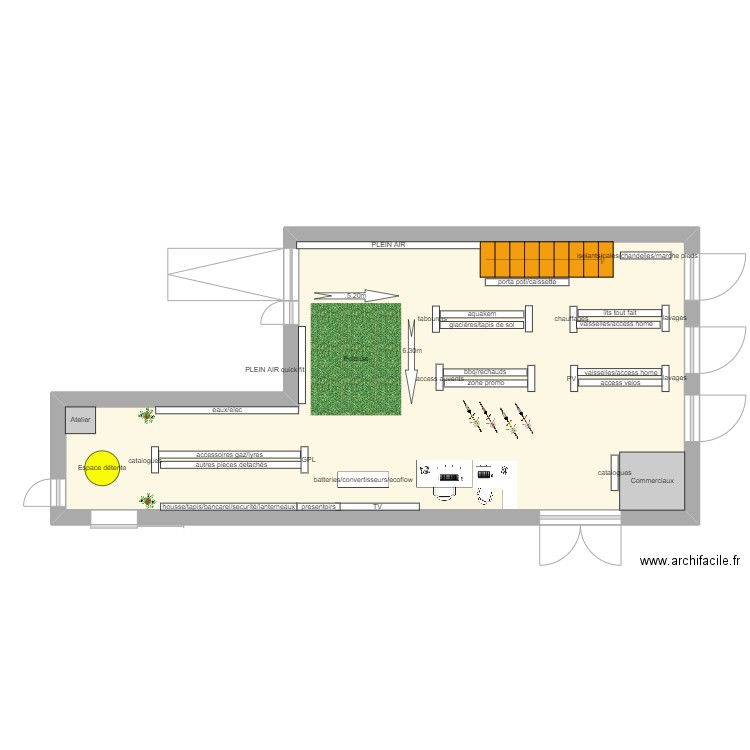 RI LAVAL. Plan de 1 pièce et 38 m2