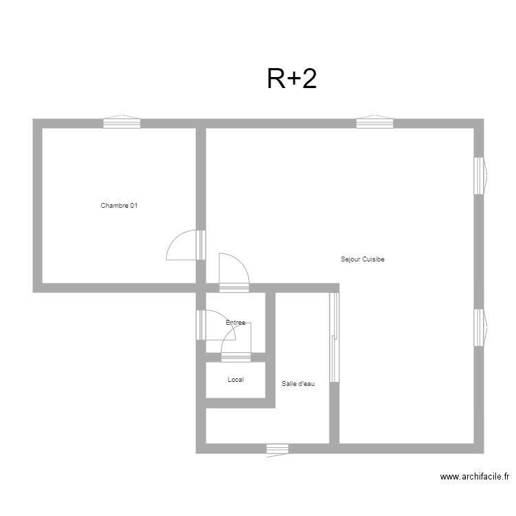 350600836. Plan de 5 pièces et 74 m2