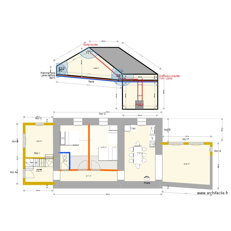 Coustelas Coupes. Plan de 24 pièces et 222 m2