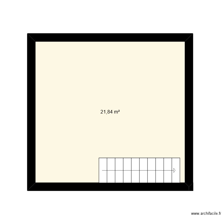 grenier. Plan de 1 pièce et 22 m2