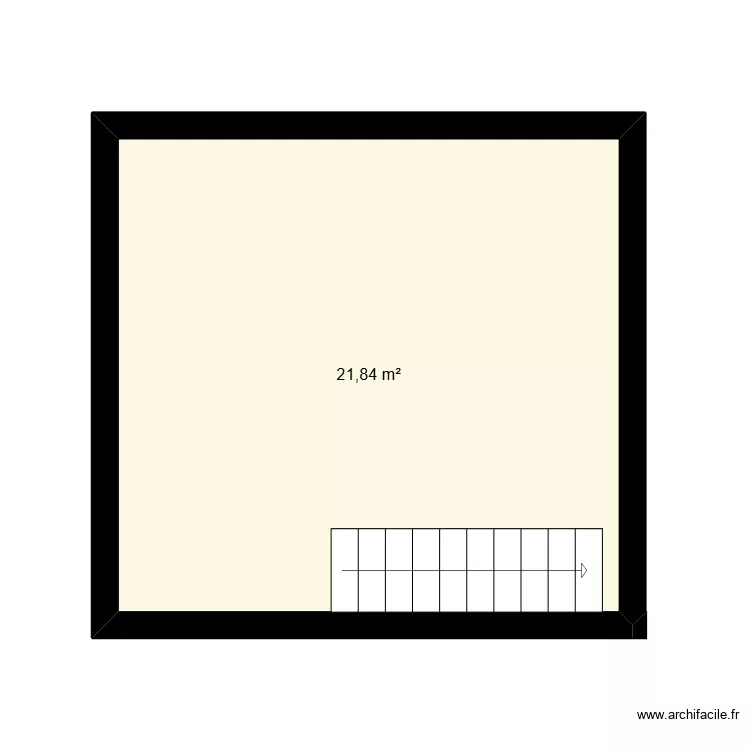 grenier. Plan de 1 pièce et 22 m²