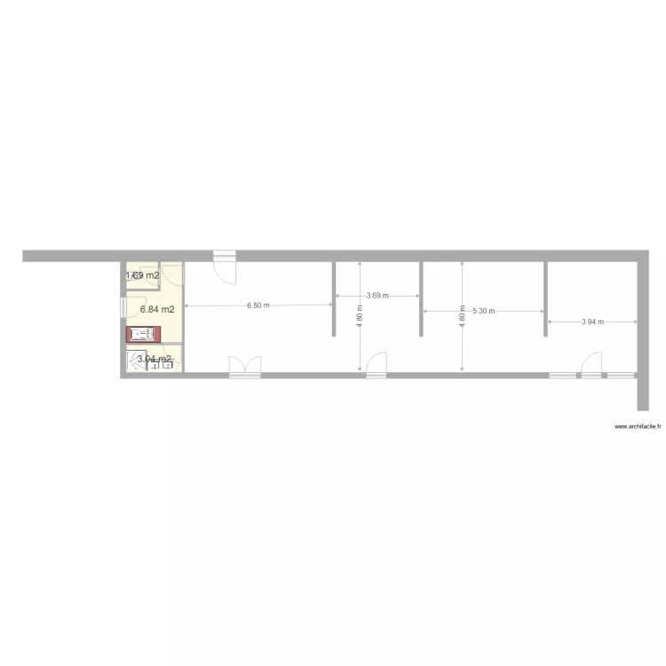 batiment annexe au carr&eacute;. Plan de 