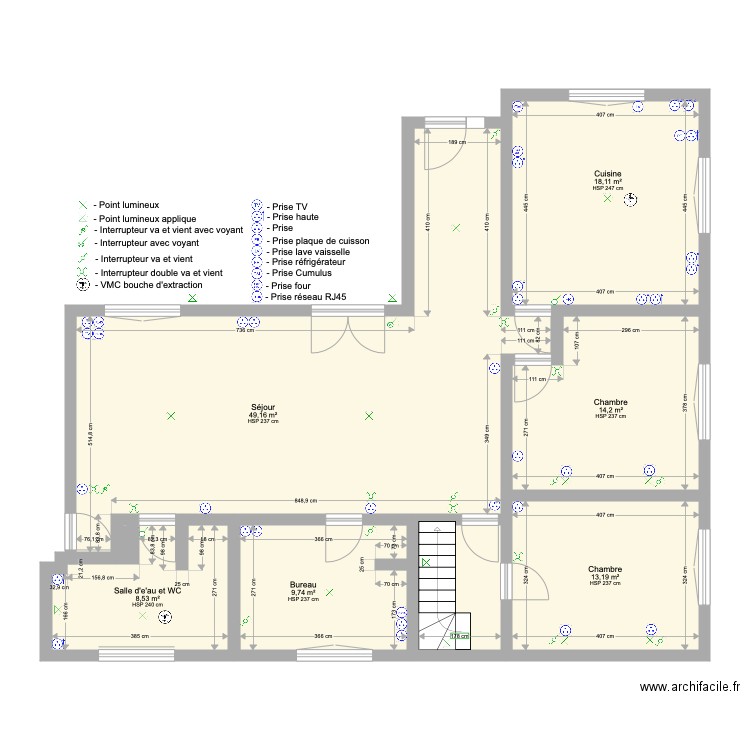 Après Travaux Electicité. Plan de 0 pièce et 0 m2