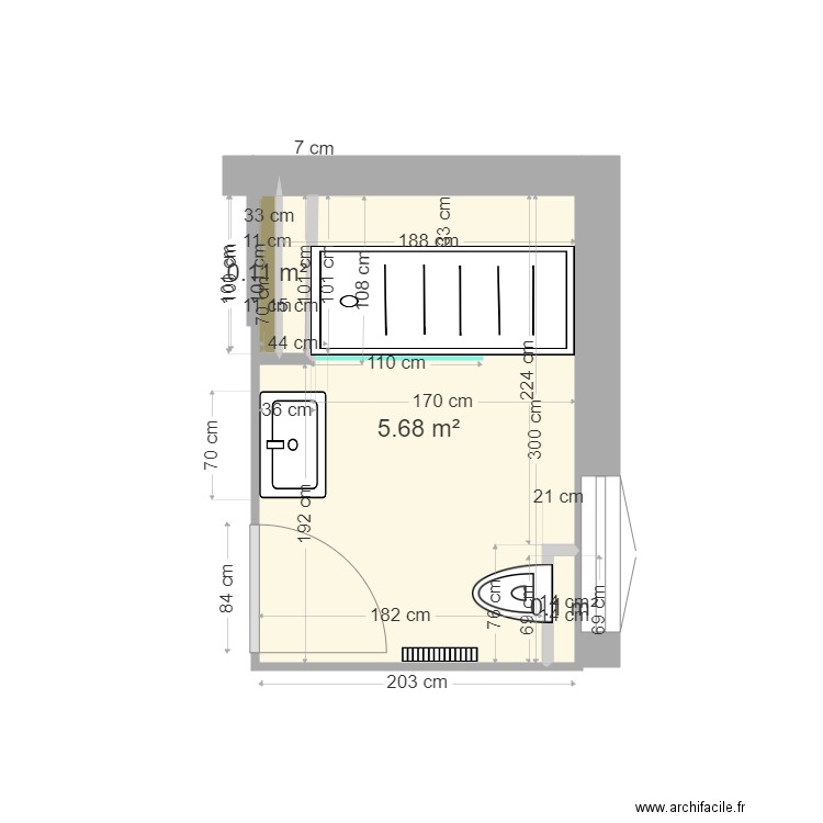 SdB FLOURENS Jacky et Catherine V3. Plan de 0 pièce et 0 m2