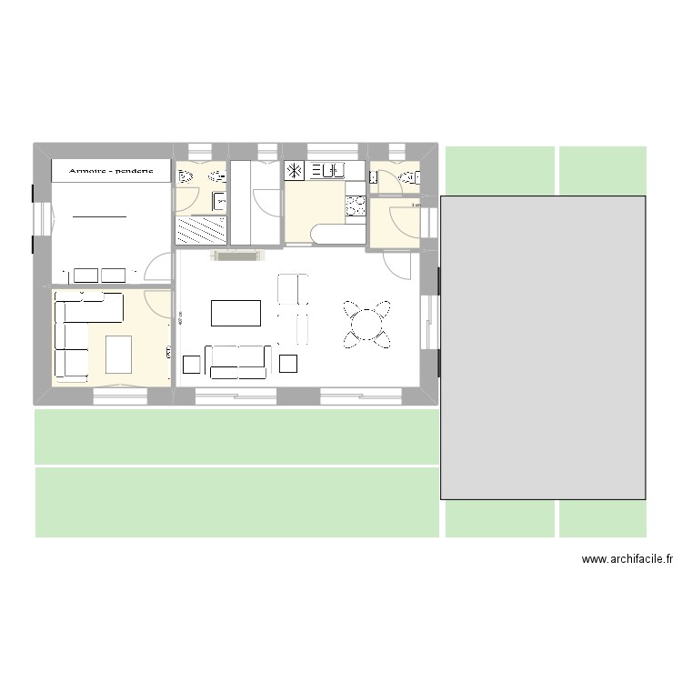 Falize 2. Plan de 5 pièces et 24 m2