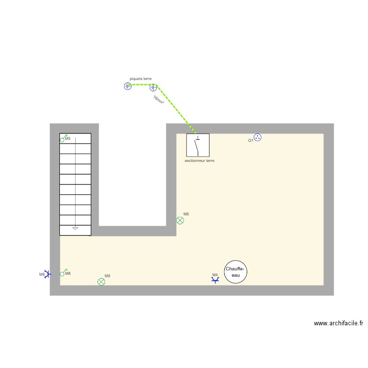 CAVE. Plan de 1 pièce et 20 m2