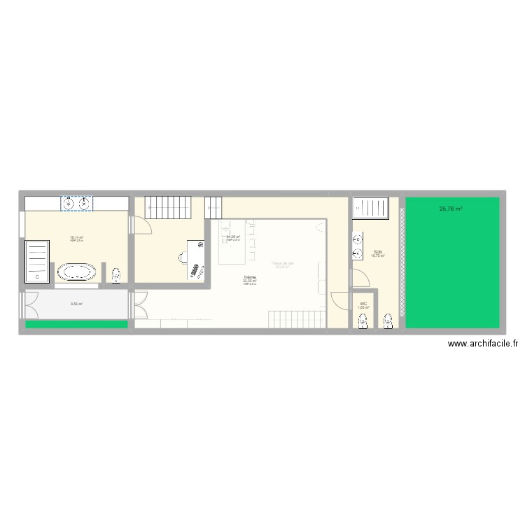 Secret house. Plan de 23 pièces et 366 m2