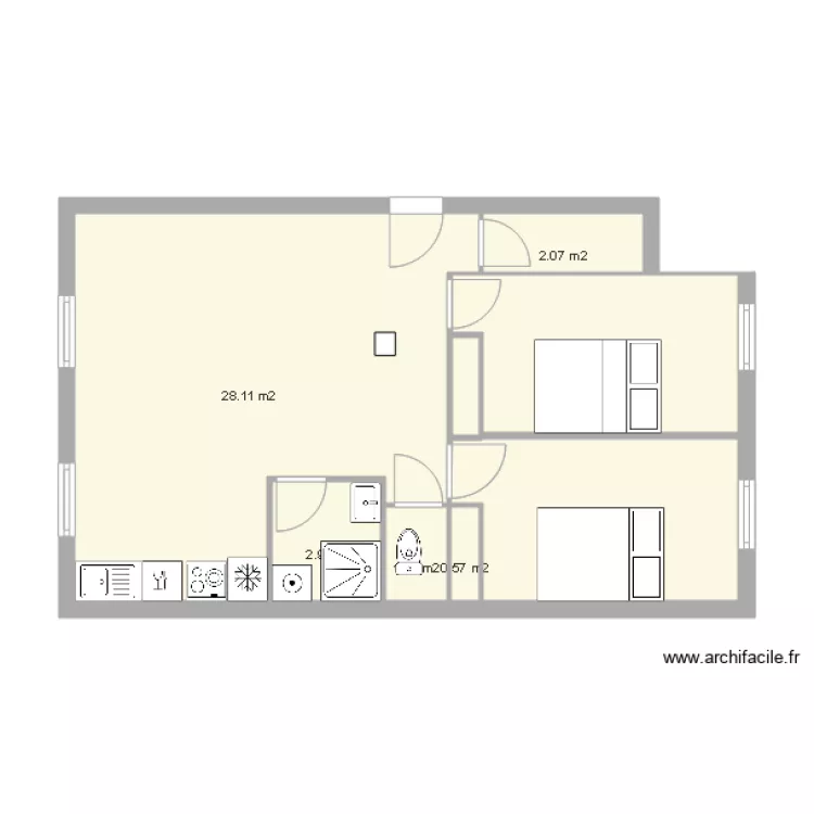 apartamendua justu paretak hunki gabe. Plan de 