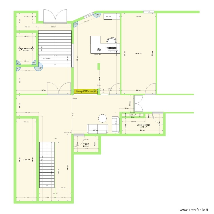 Accueil 13M  Existant. Plan de 0 pièce et 0 m2