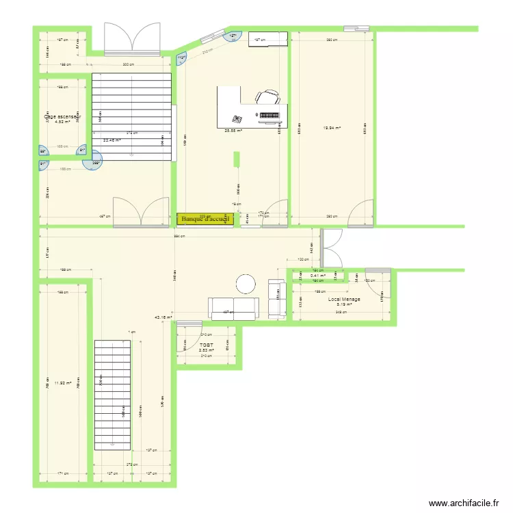 Accueil 13M  Existant. Plan de 