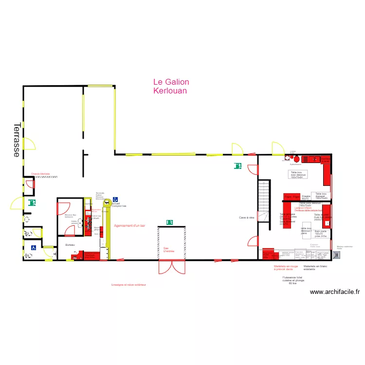 le galion actuel r&eacute;non&eacute;. Plan de 