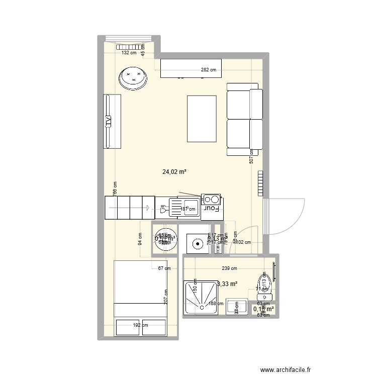 projet levesque 1. Plan de 5 pièces et 28 m2