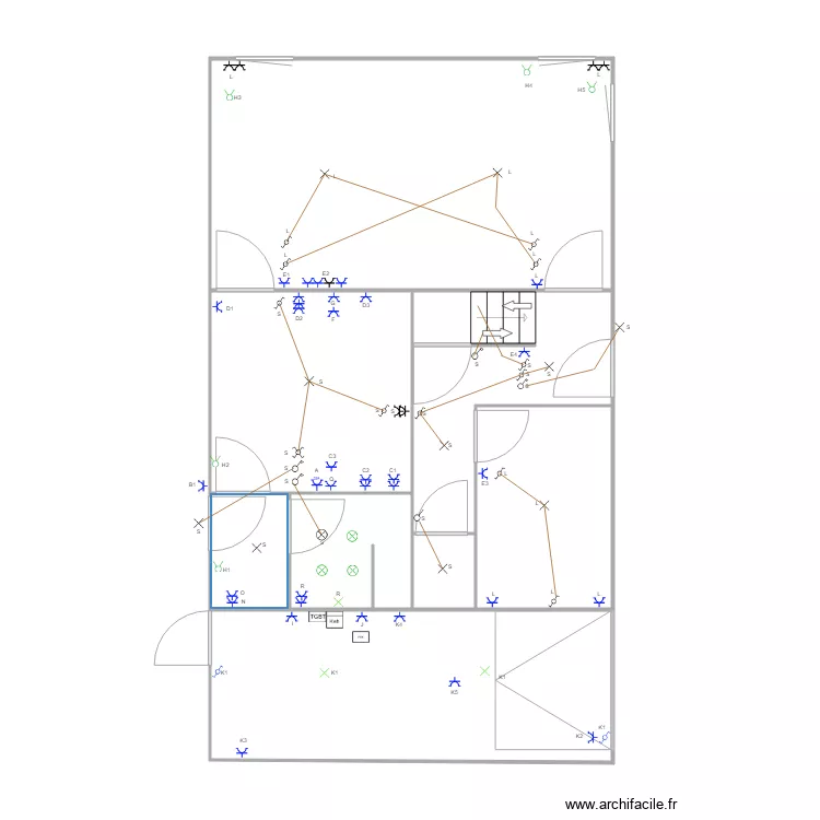 LAMIDEZ BOUSSIGA R0 ET GARAGE. Plan de 