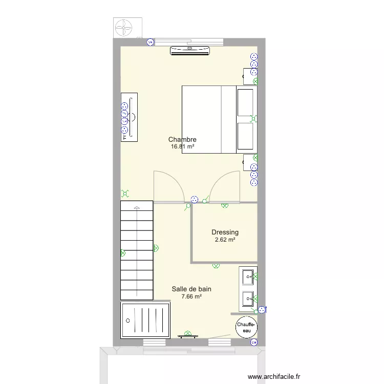 Garage Alex Rdc et R1. Plan de 