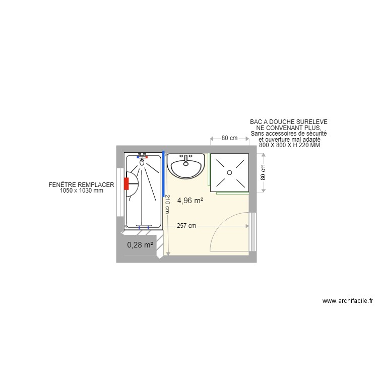 CHEVRIER SDE AP TX. Plan de 2 pièces et 5 m2