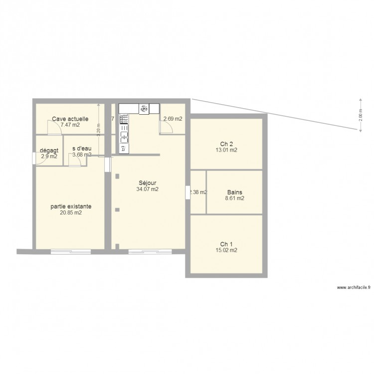 extensions accolées en 2 phases b. Plan de 0 pièce et 0 m2