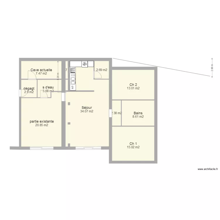 extensions accol&eacute;es en 2 phases b. Plan de 