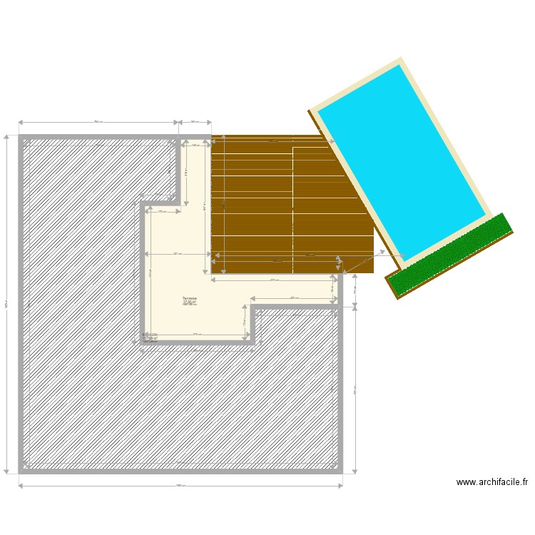 Aménagement extérieur Acazchal. Plan de 2 pièces et 196 m2