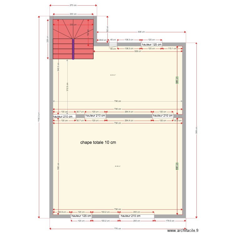 1er etage LOT A  gros oeuvre 04 12 2019. Plan de 0 pièce et 0 m2