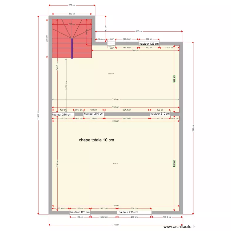 1er etage LOT A  gros oeuvre 04 12 2019. Plan de 