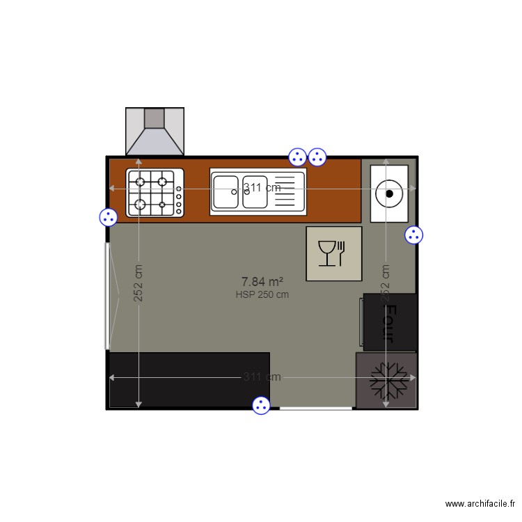 cuisine République. Plan de 0 pièce et 0 m2