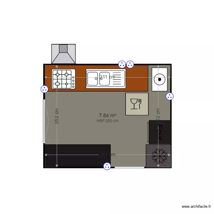 cuisine R&eacute;publique. Plan de 