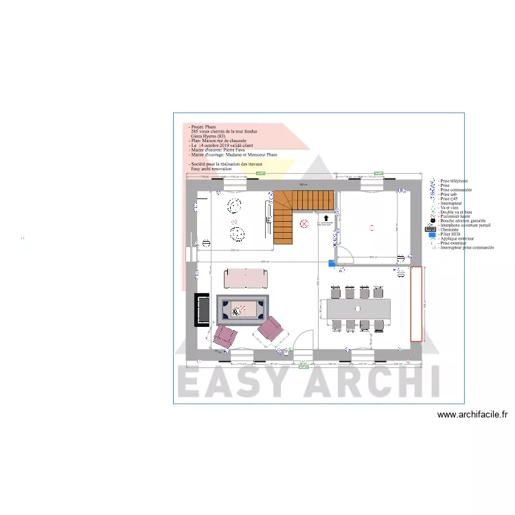 Projet Pham Maison principale RDC. Plan de Projet Pham Maison principale RDC. Plan de