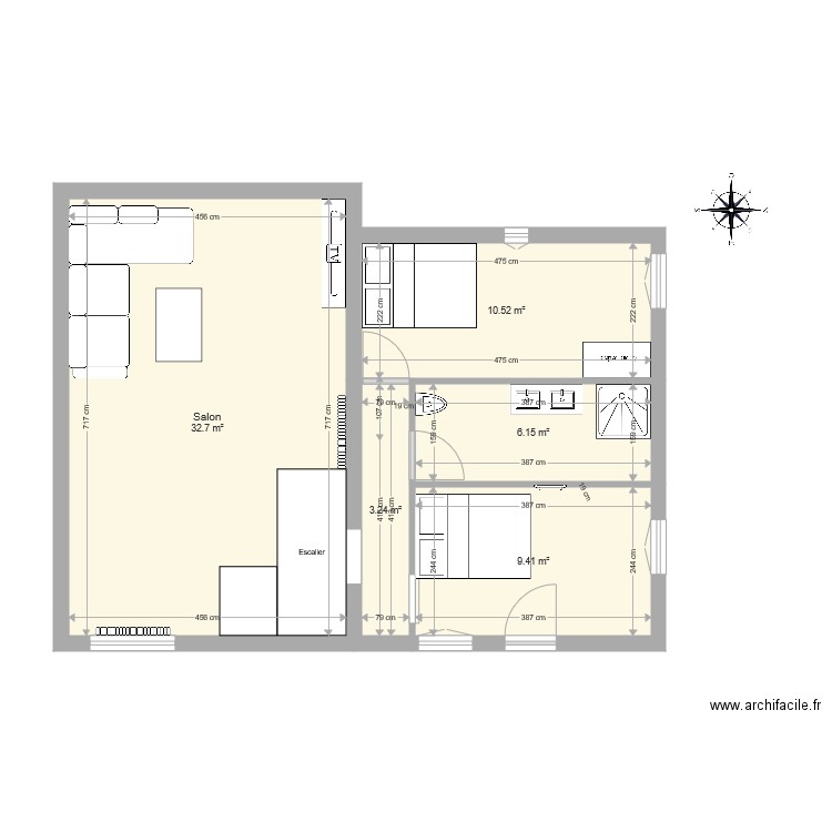 Etage St Myon Arnould chambres version2. Plan de 0 pièce et 0 m2