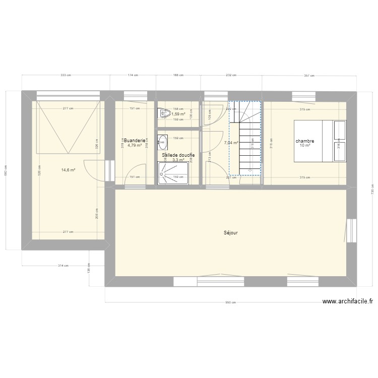 vermeiren. Plan de 7 pièces et 70 m2