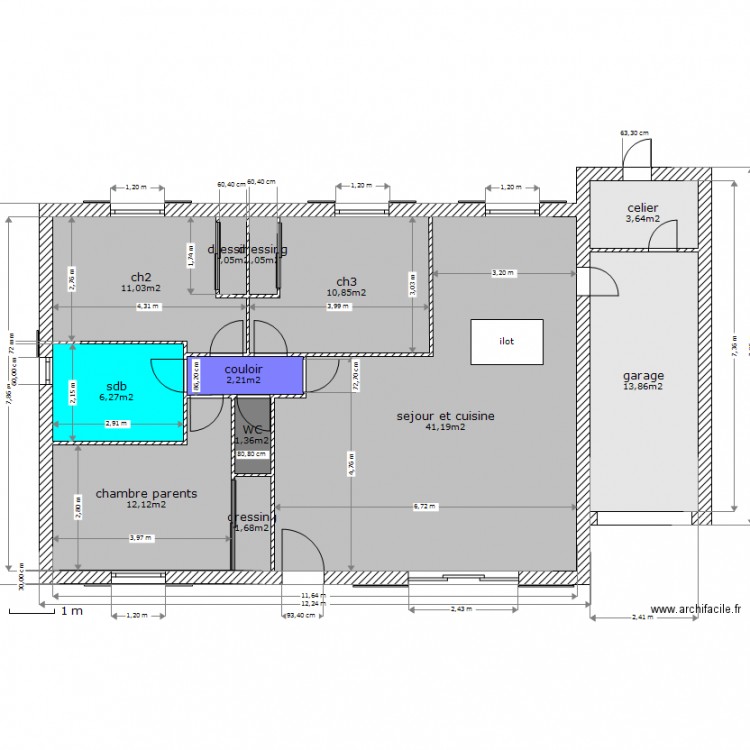rosa cote 1 garage et celier. Plan de 0 pièce et 0 m2