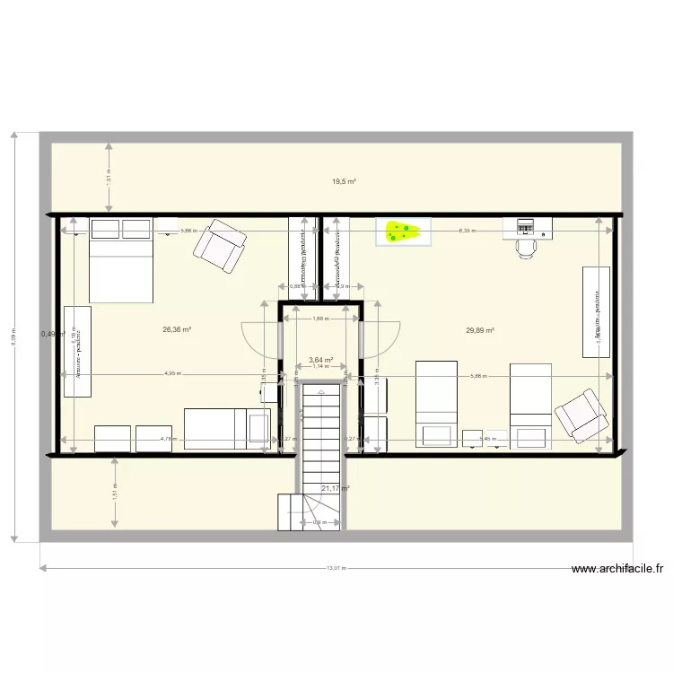 171 ter etage meubles. Plan de 