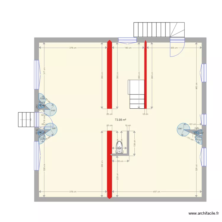 Denis RDC vide. Plan de 