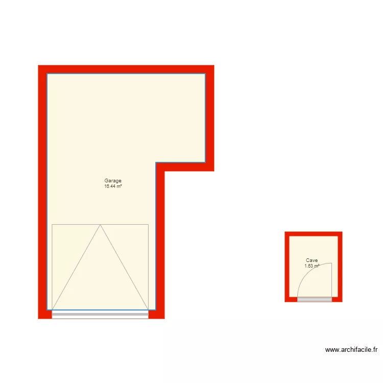 BI 4244 annexe garage et cave non c&ocirc;t&eacute;. Plan de 