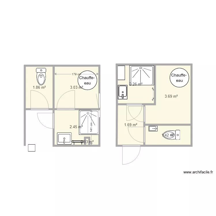 sdb du bas. Plan de 
