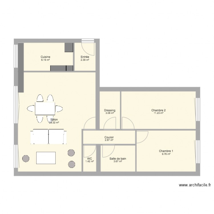 Appartement 3P. Plan de 0 pièce et 0 m2