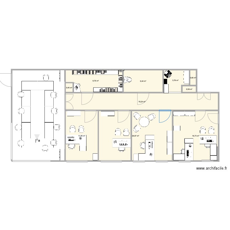 BUREAU EHPAD BIS. Plan de 11 pièces et 96 m2