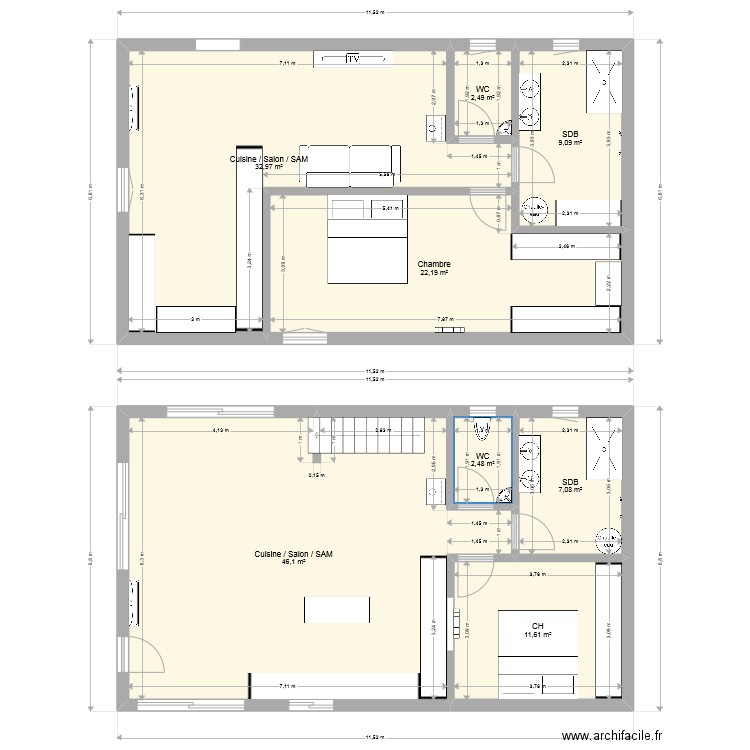 MAISON 1. Plan de 0 pièce et 0 m2