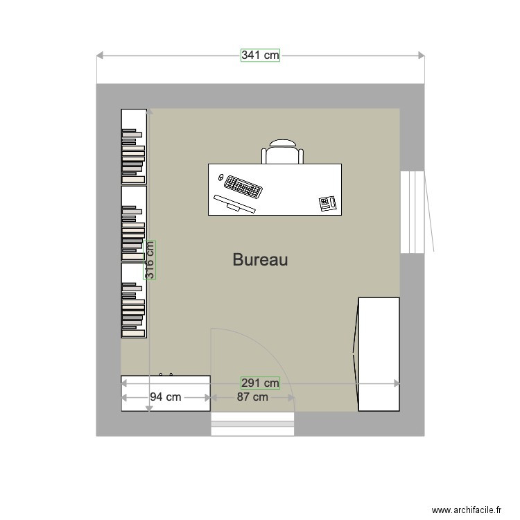 Bureau. Plan de 0 pièce et 0 m2