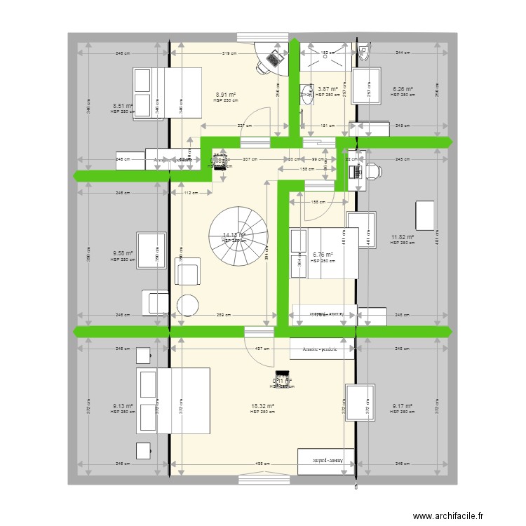 goudard existant. Plan de 0 pièce et 0 m2