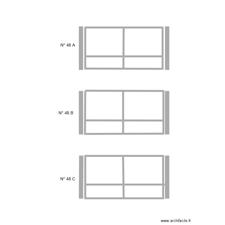 battant 4. Plan de 6 pièces et 5 m2