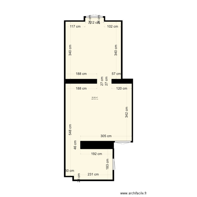 BEAUSOLEIL PASTEUR T2 ORIGINAL. Plan de 4 pièces et 32 m2