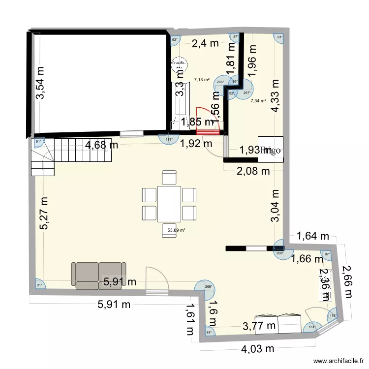 Agrandissement. Plan de 3 et 68 m² Agrandissement. Plan de 3 et 68 m²