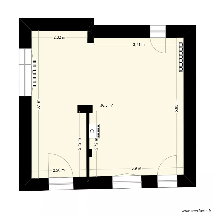 Projet Santhunes. Plan de 1  et 36 m²