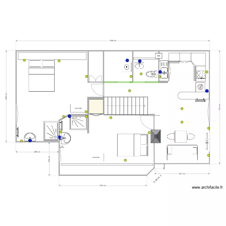 Theys 1er etage appart Sejour. Plan de 