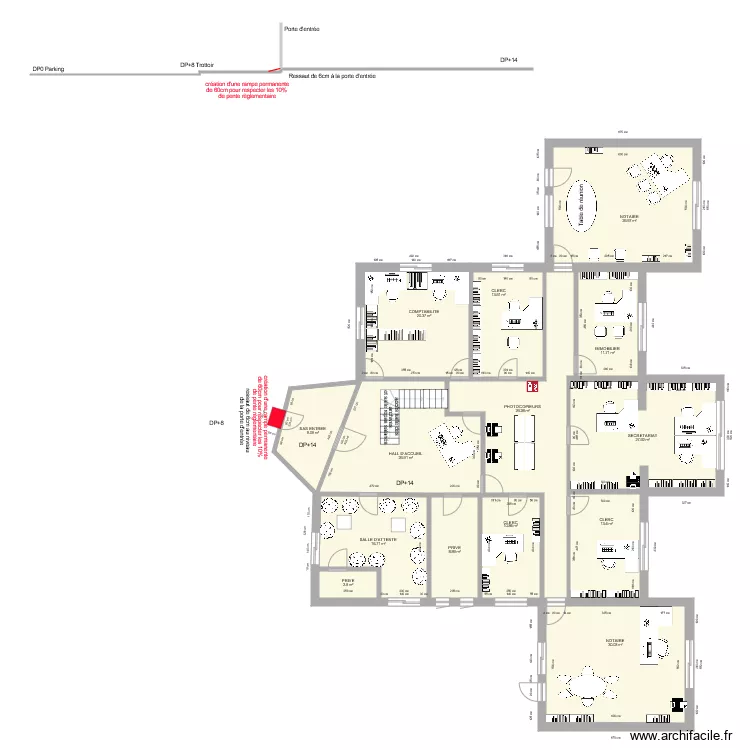 PLAN DE COUPRE SCP BOUIS DEQUIDT RDC APRES TRAVAUX. Plan de PLAN DE COUPRE SCP BOUIS DEQUIDT RDC APRES TRAVAUX. Plan de