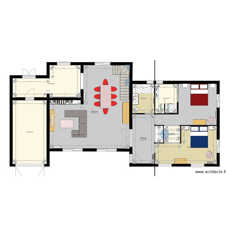 lecapitaine86. Plan de 9 pièces et 117 m2