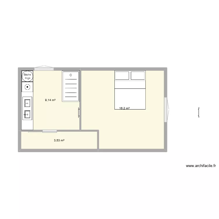 sdb chambre. Plan de 
